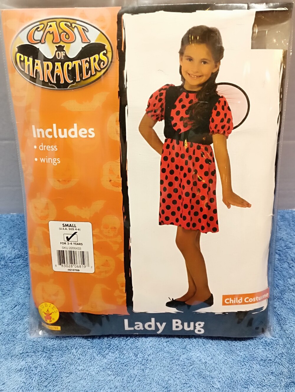 Kids Lady Bug Halloween Costume - Red and Black Size Small (4-6) NOS